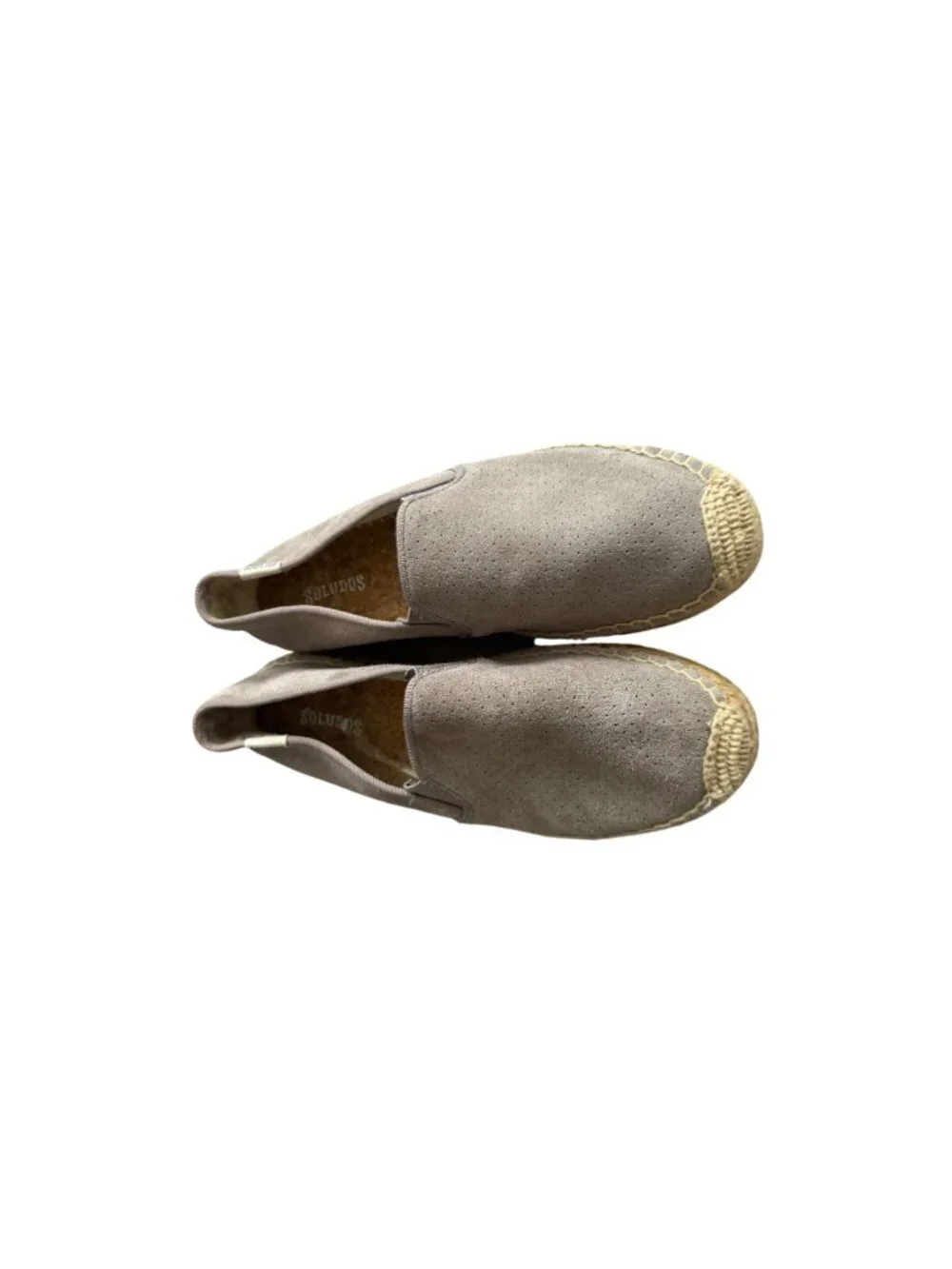 SOLUDOS Taupe Platform Espadrilles Flats Size 6.5